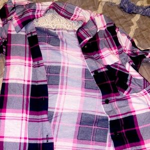 Purple plaid shirt